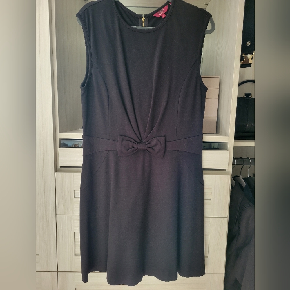 Ted Baker Fit and Flare Dress Size 4 (US 10) Black Knit Excellent Condition
